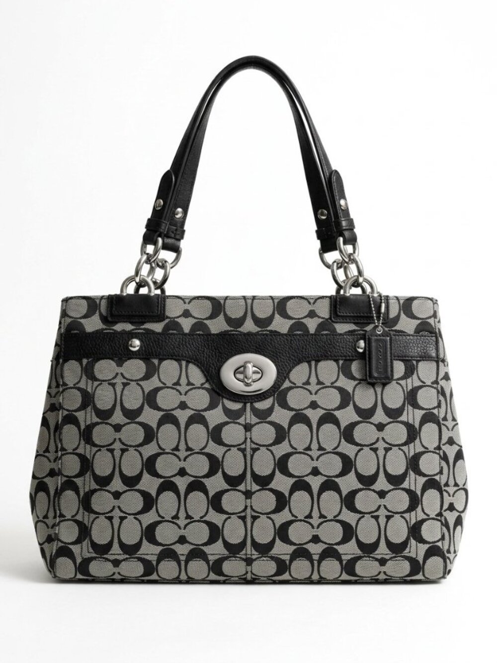 Coach Penelope Signature Large Carryall Tote Bag Black F16537 Vintage 2011